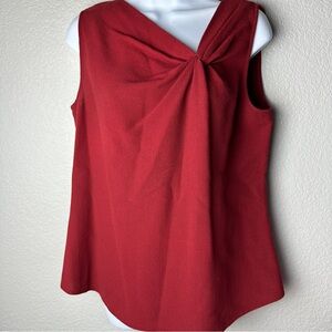 Lafayette 148 New York Twist-Front wool top sleeveless 12
